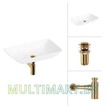 Умывальник Lauter 21540 (клапан 21190G + сифон 21635G, золото)
